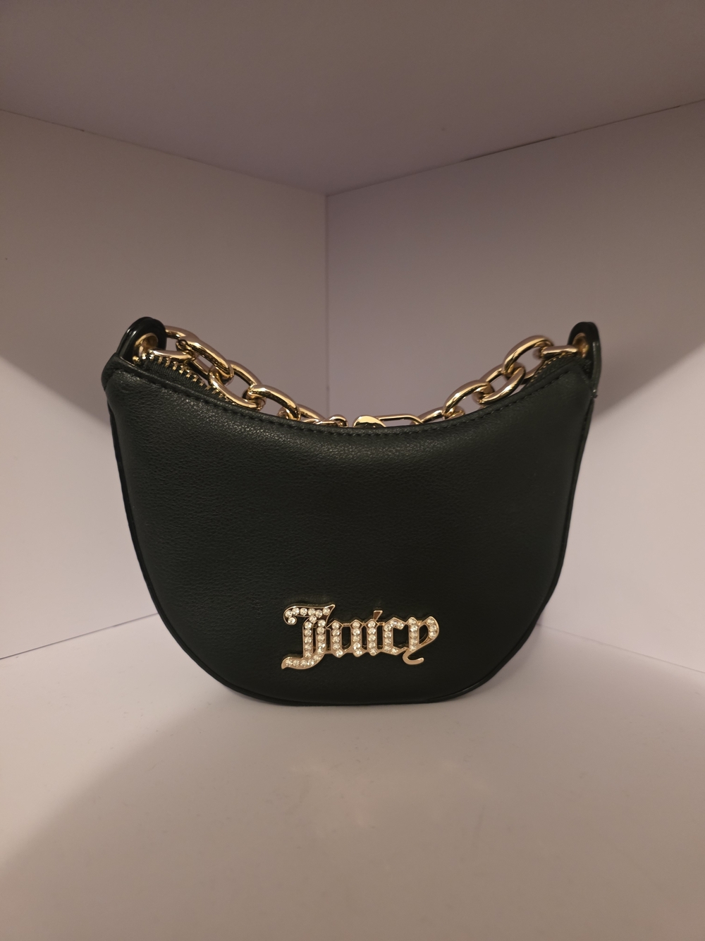 Juicy Couture Black Mini Chain-Top Shoulder Bag